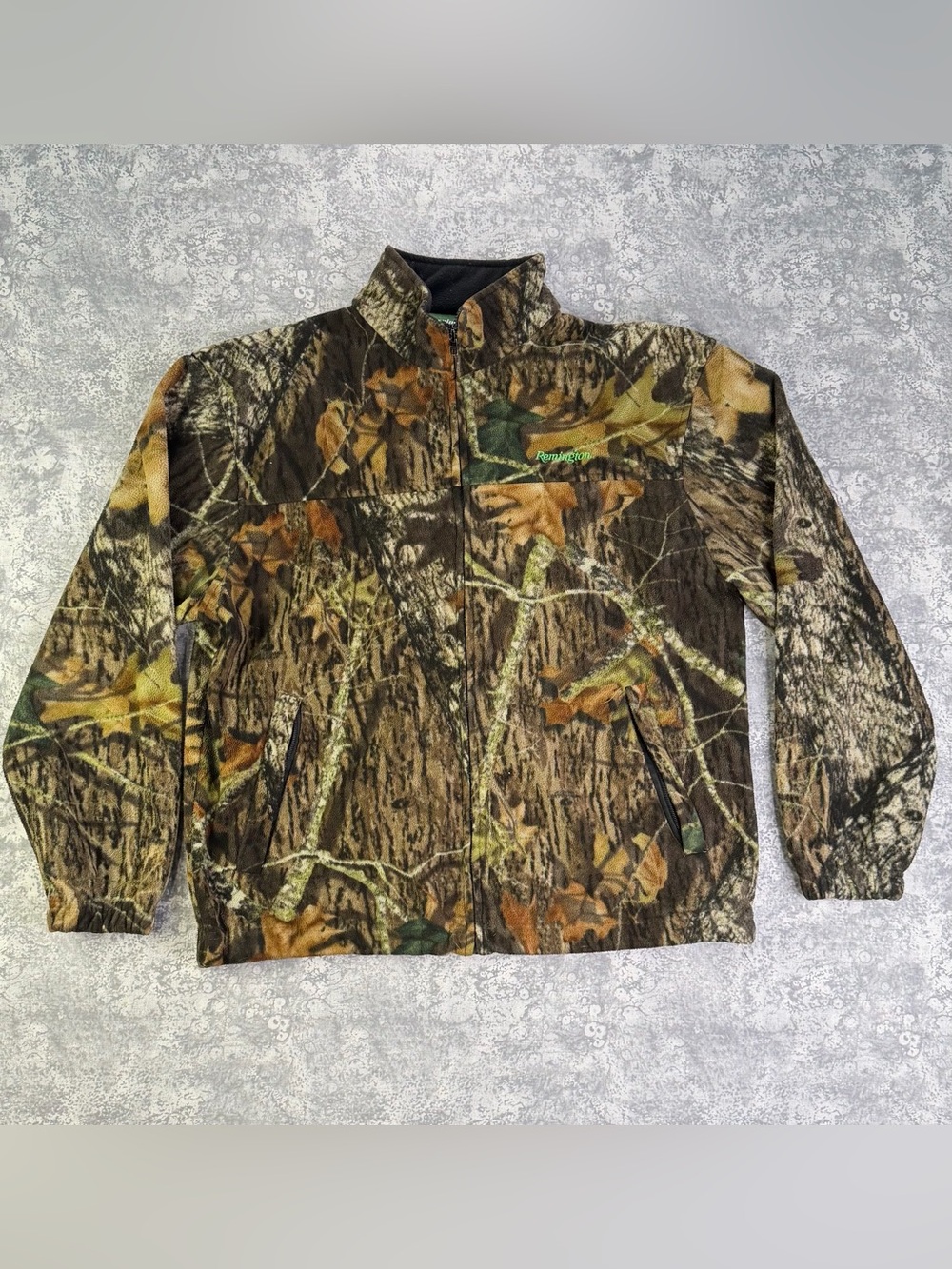 Remington Camo Fleece Jacket Mens Large RealTree Hunting Full Zip Sweatshirt